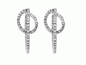 Hotsell 1/2ct Diamond Hoop Earrings For Women in 18K White Gold 