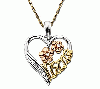 charm 14k gold heart flower pendant girls necklace