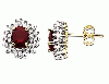 Fashion Ruby and 1/2ct Diamond Stud Earrings in 18K Gold 