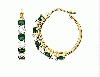 Classy Emerald And White Sapphire Earrings 18K Gold Earring 