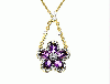 Amethyst and 1/4 ct Diamond Flower Pendant in 14K Gold Jewelry