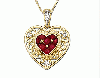 Natural Ruby Heart Pendant in 18K Gold with Diamonds 