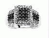 5/8 ct Black and White Diamond Ring in 14K White Gold 