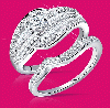 Charm 1 Carat Diamond 18K White Gold Engagement Rings 