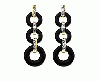 Fashion Charming Earrings Onyx Circle Earring in18K Gold with Diamonds 