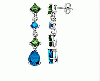 Peridot Earrings Sapphire Dangle Earrings in 18K White Gold 