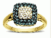 Girls Antique Rings With 1/2ct Green&White Diamond in 18K Gold 